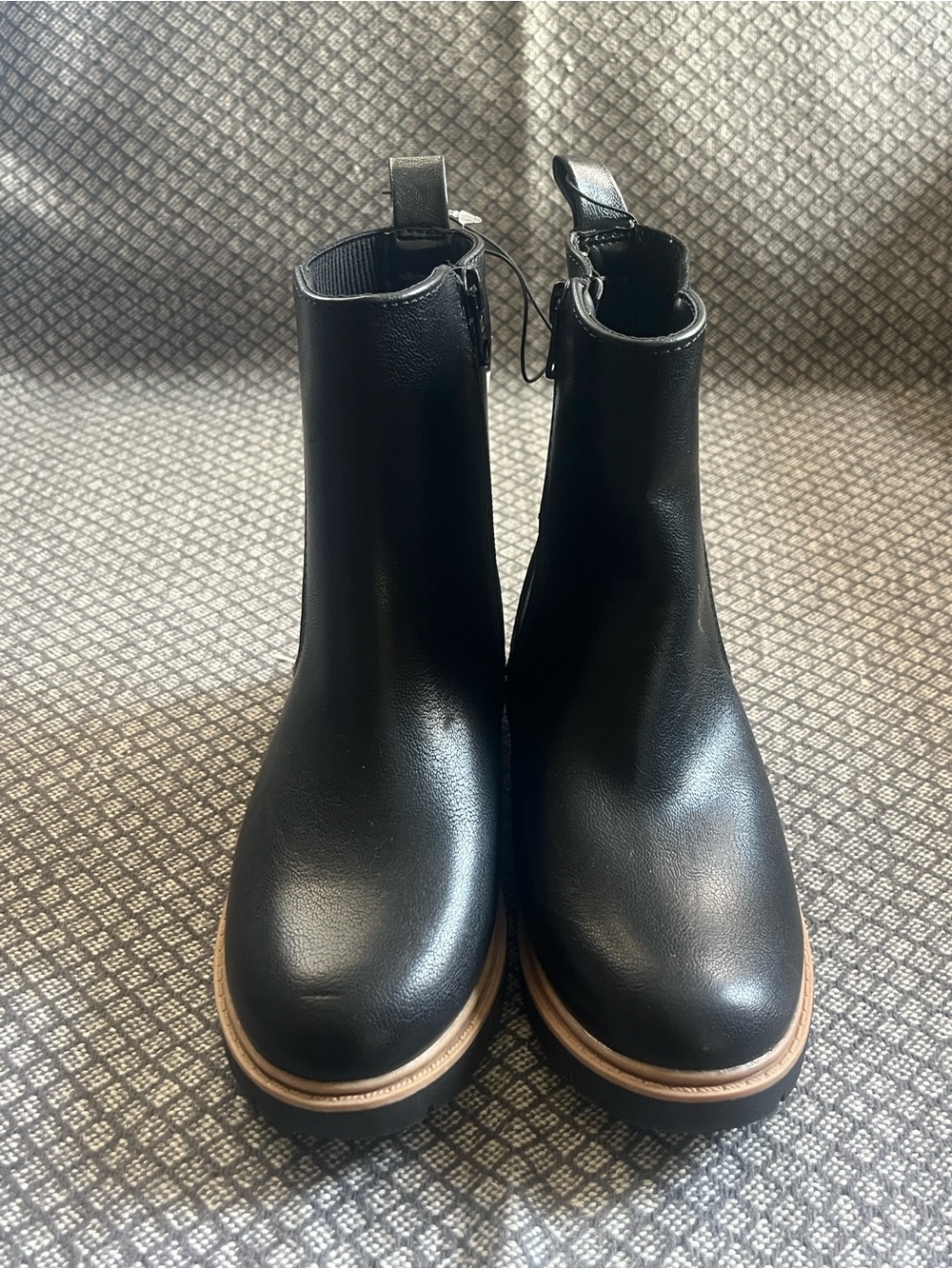 art class Black Chelsea Boots with Tan Accent